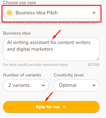 business ideas pitch by Rytr.me