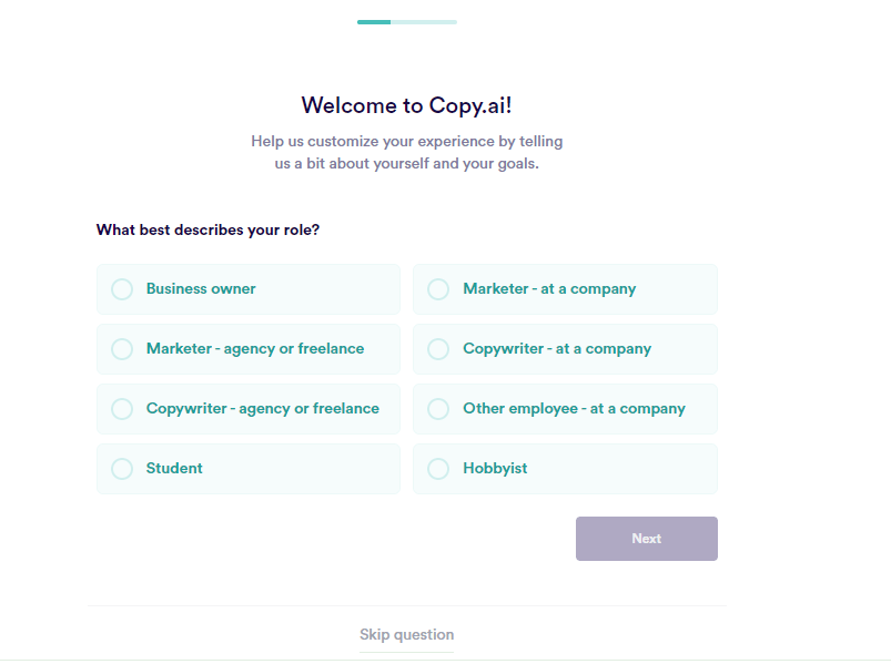 welcome to copy.ai! questions