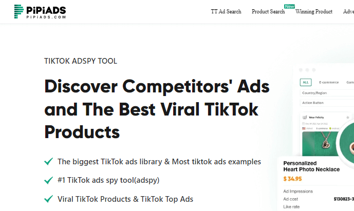 TikTok ads examples  #1 TikTok ads spy tool - Pipiads