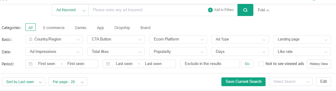 pipiads tiktok ad search