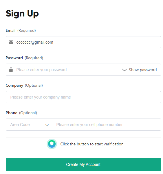 sign up page for pipiads