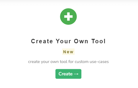 create your own tool by writecream