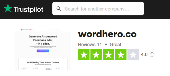 wordhero trustpilot image