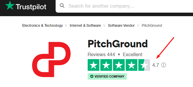 pitchground trustpilot rating