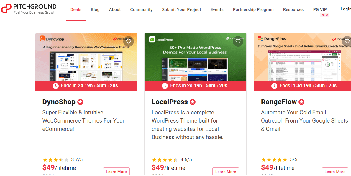 pitchground vs appsumo interface