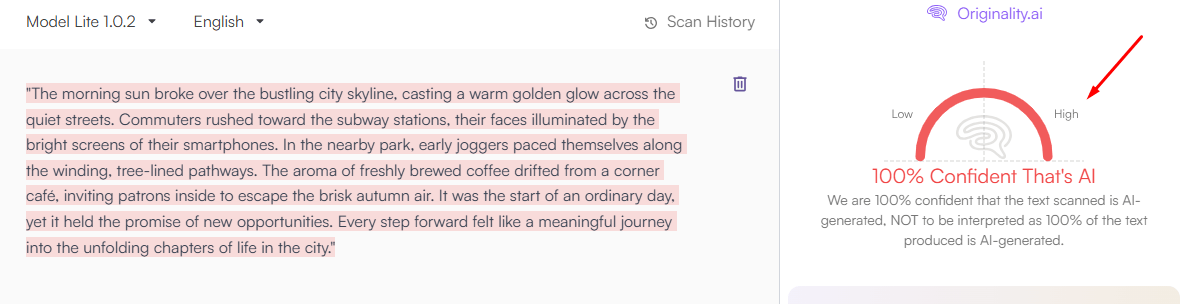 originality.ai scan result Originality.ai scan result