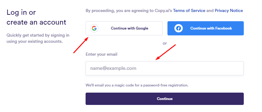 copy ai login