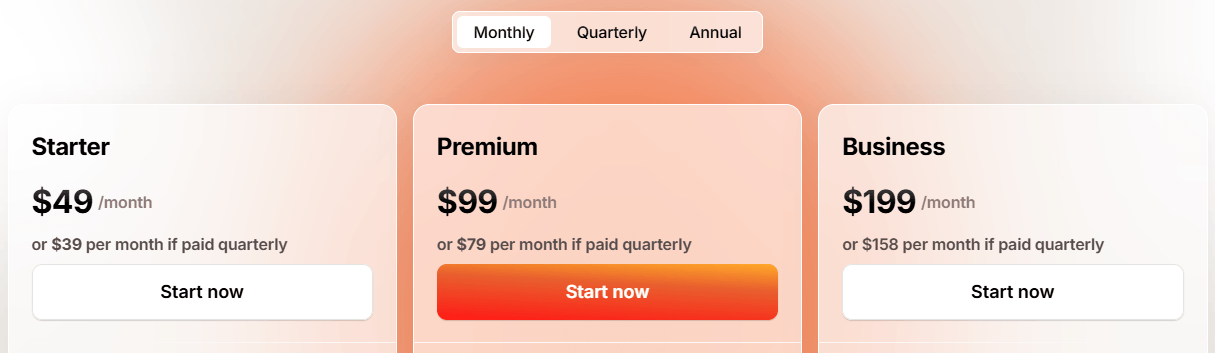 minea pricing plans screenshot