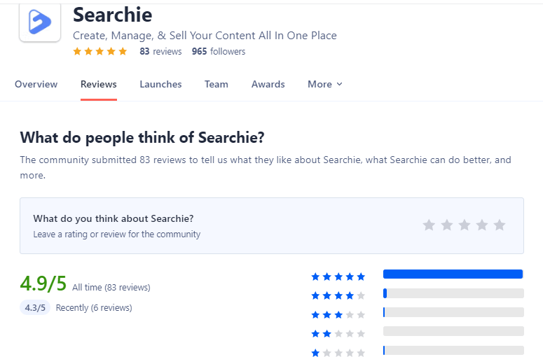 searchie reviews and ratings