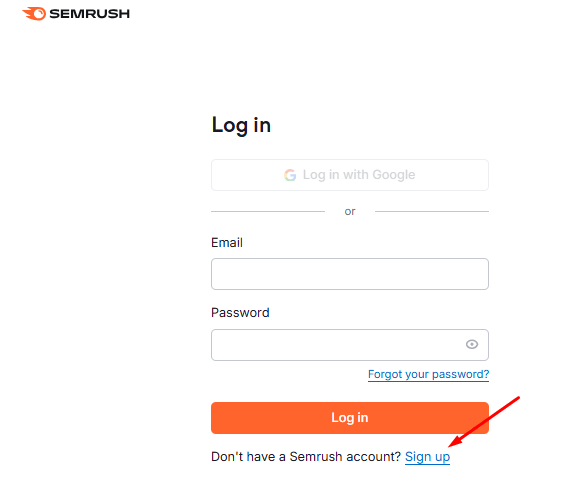 semrush account signup