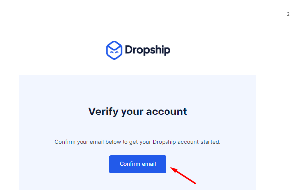 verify your email for dropship.io