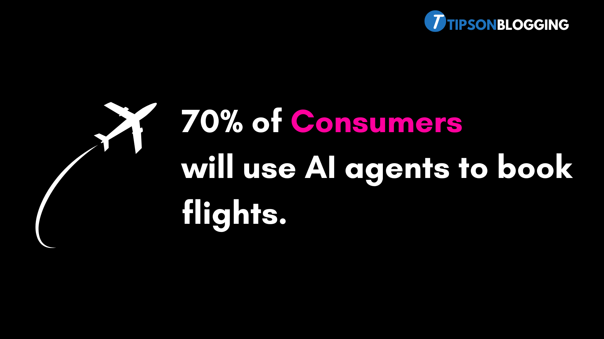 ai agents statistics image  that says consumers will book flights using ai agents