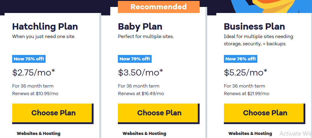 hostgator pricing plans
