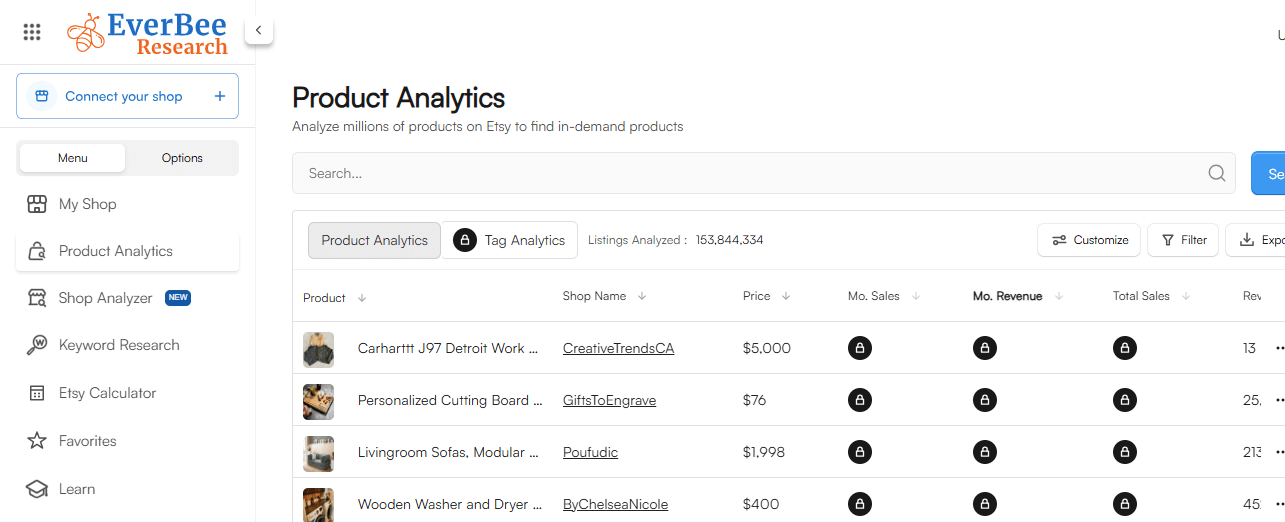 everbee dashboard