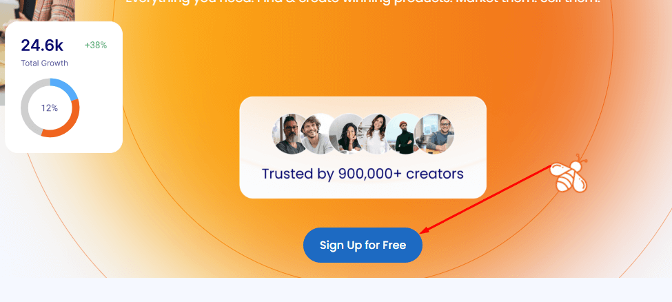 everbee free trial homepage signup button