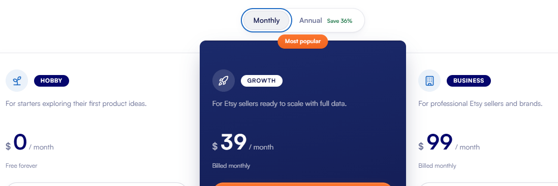 everbee pricing table everbee pricing table