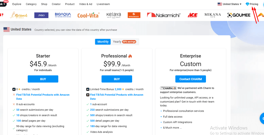 kalodata dashboad pricing coupon code