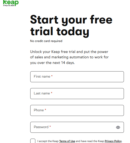 keap sign up page keap sign up page