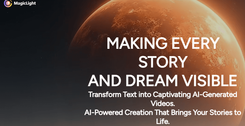 magic light ai homepage magic light ai review: The homepage
