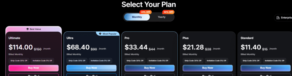 Magic Light AI pricing plans